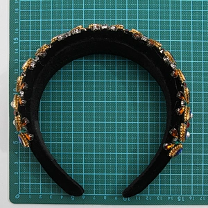 wholesale Hair Decoration Velour Crystal And Rhinestone Cup chain Decorated hair accessories Hairbands WOMEN HEADBAND