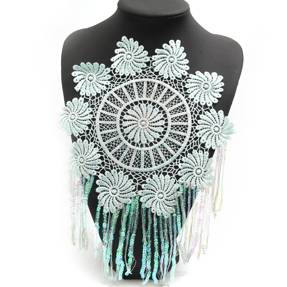 Factory supplies water - soluble bead embroidery clothing accessories lace embroidery fabric sequins decoration