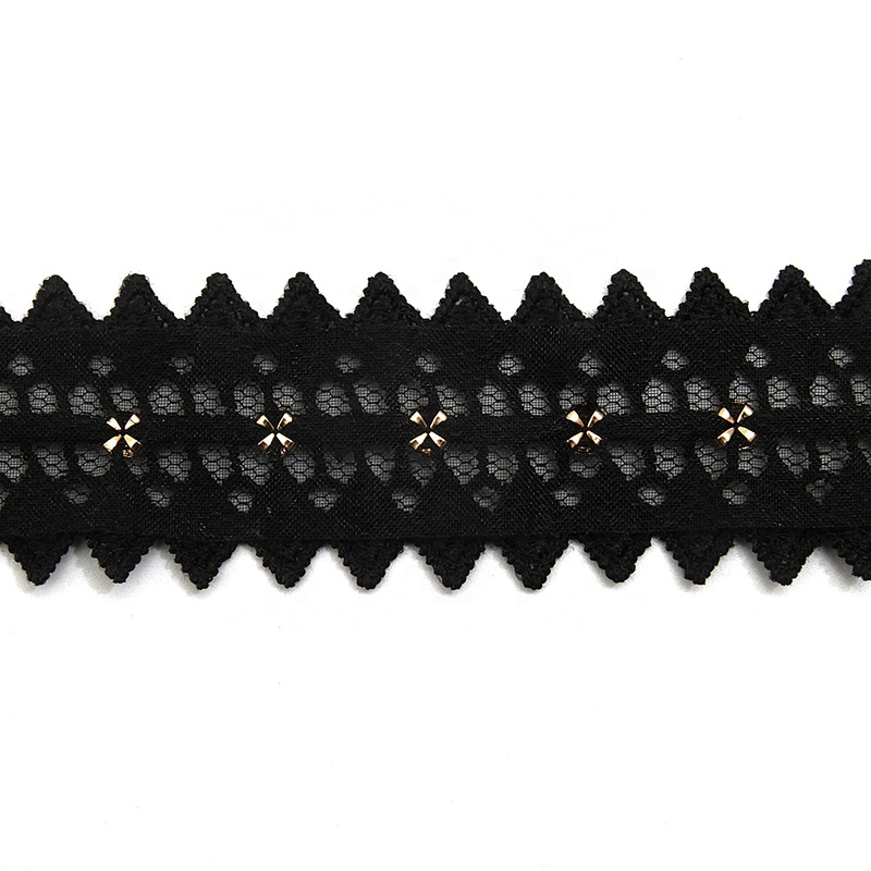 Wholesale 3cm Studs trim ribbon diy handmade costume dress sewing bead lace trim Design Rivets Trims