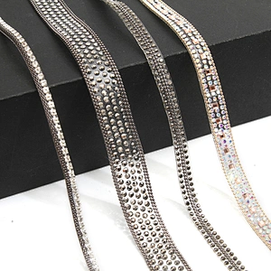 wholesale hot fix tape with rhinestone hot fix trimming chain glitter trim for DIY garment dresses Accessories