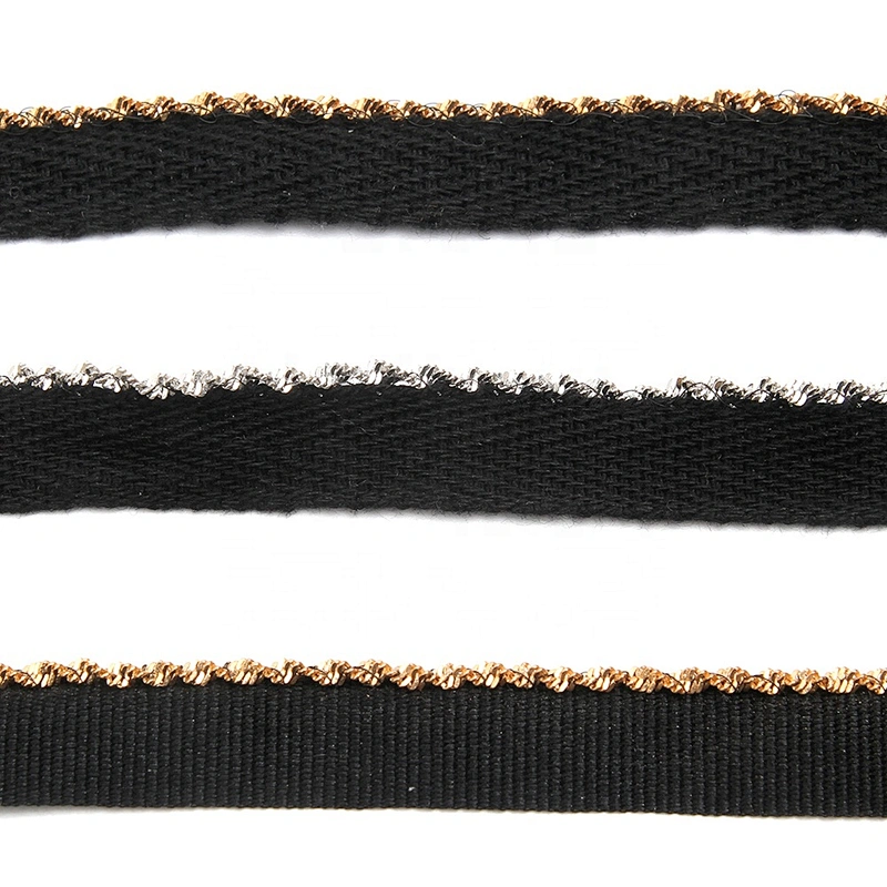 Wholesale Chain lace trim sequins 1.2 cm Sew-On lace trim Polyester Lace trimmings for clothes  Accessories  Cotton