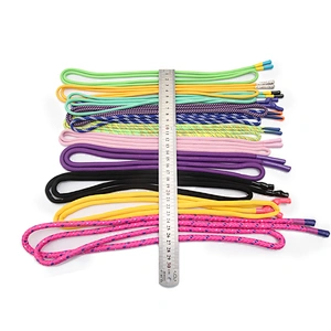 Wholesale  Cords Polyester Garment Drawstring rope Hoodie Rope flat rope Custom Garment Accessories Fashion Silicone End Tips