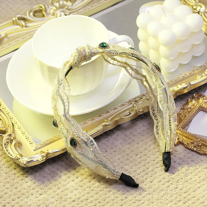 summer rhinestone  fashion Transparent headbands 2020 baroque headband  designer headbands Korean lace edge