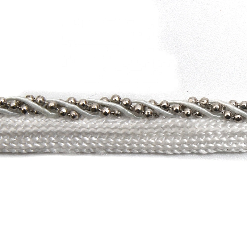 Wholesale Chain lace trim beaded 0.8 cm Sew-On lace trim Ribbons Lace trimmings for clothes  Accessories Polyester  Cotton