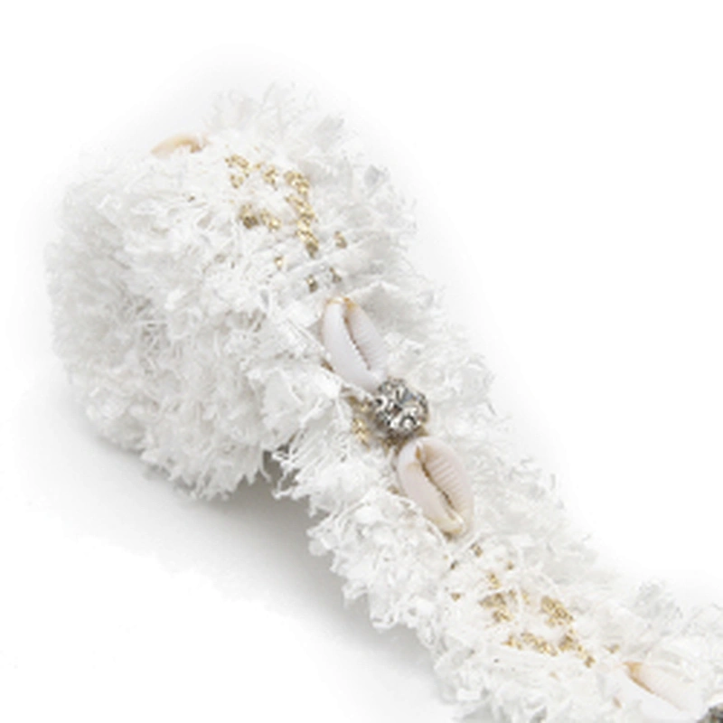 Shell shape Wholesale Personalized Multi lace trim pearl Embroidery Ribbon Cotton Ribbon trims and garment accessories