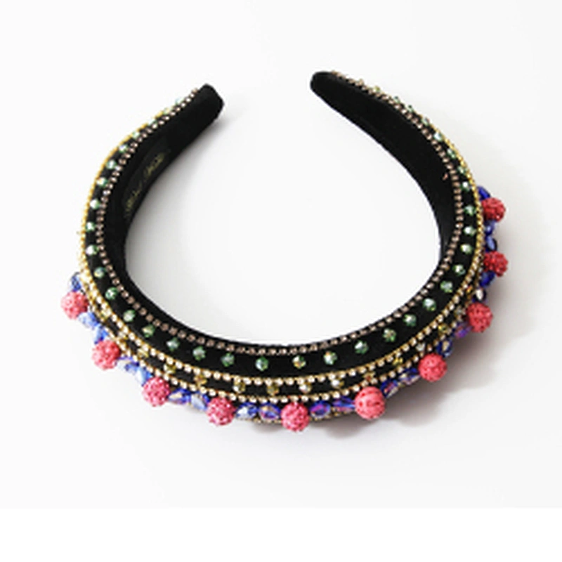 CUSTOMIZED HEADBAND direct sale of colorful beads for brides, hand-stitched acrylic beads, with the latest bling Polka dot