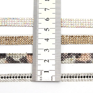 wholesale hot fix tape with rhinestone hot fix trimming chain glitter trim for DIY garment dresses Accessories