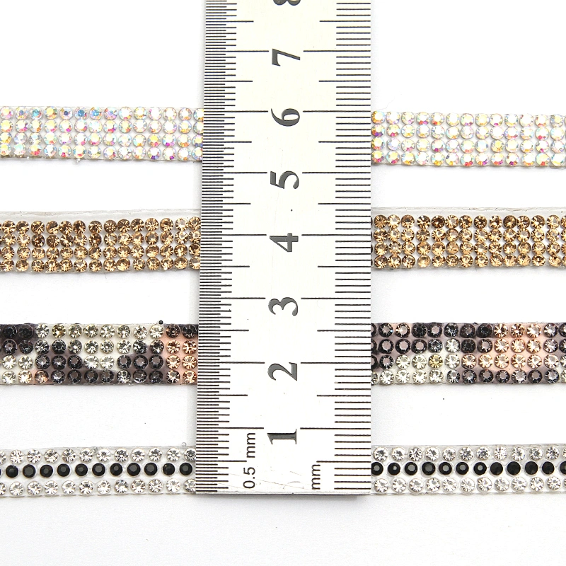 wholesale hot fix tape with rhinestone hot fix trimming chain glitter trim for DIY garment dresses Accessories