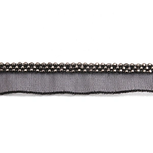 Wholesale Chain lace trim beaded 1.1 cm Sew-On lace trim Polyester net mesh Lace trimmings for clothes  Accessories