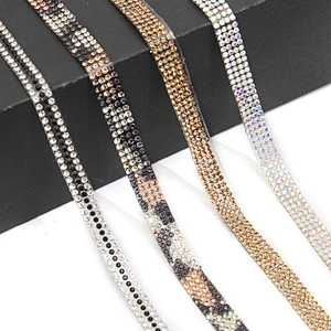 wholesale hot fix tape with rhinestone hot fix trimming chain glitter trim for DIY garment dresses Accessories