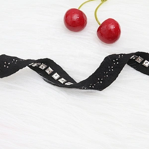 beaded ribbon trim fabric diy handmade costume dress sewing Design Lace Trims Studs Bead Rivets Triming