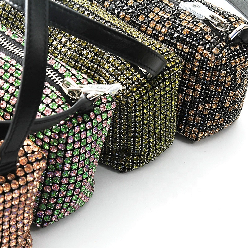 Hot style new American and American evening bag hand bag soft bag diagonal cross party fashion rhinestone