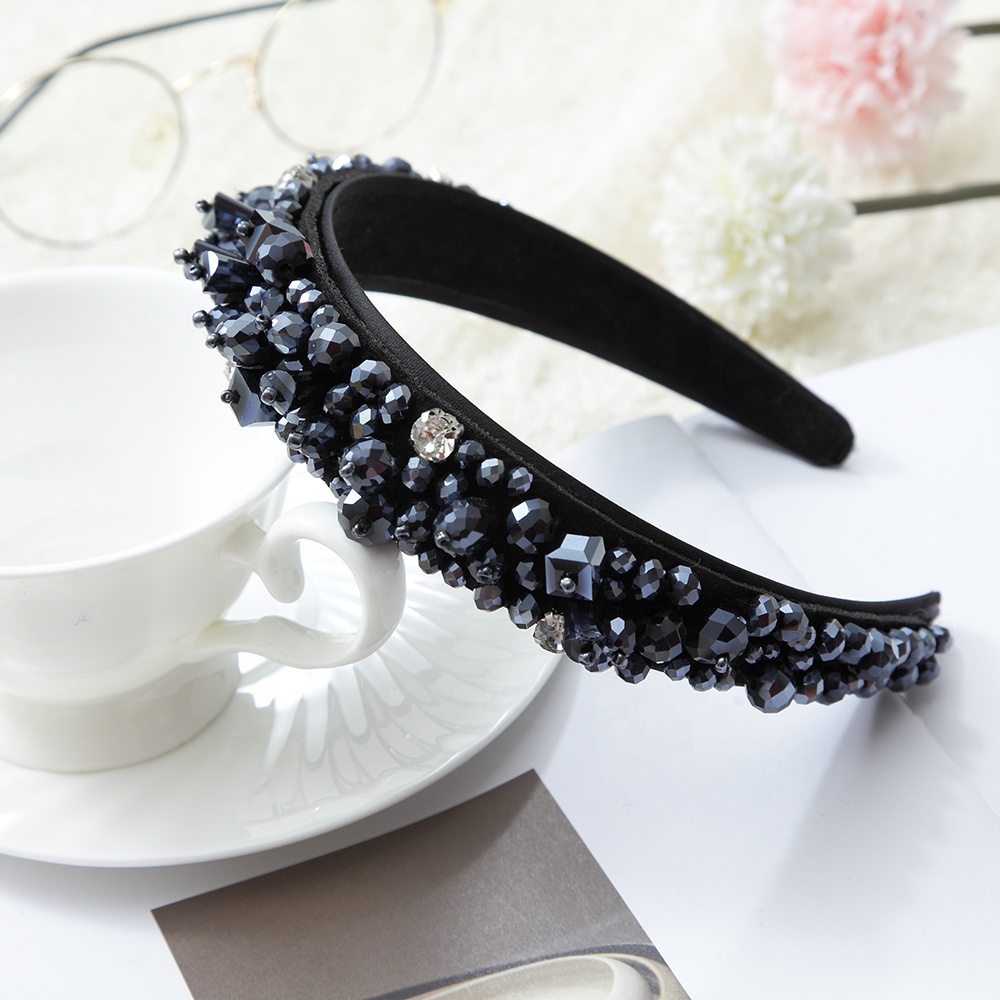 wholesale bling bling glitter rhinestone bead headband pressure lady temperament Korea hair band luxury headbands for women