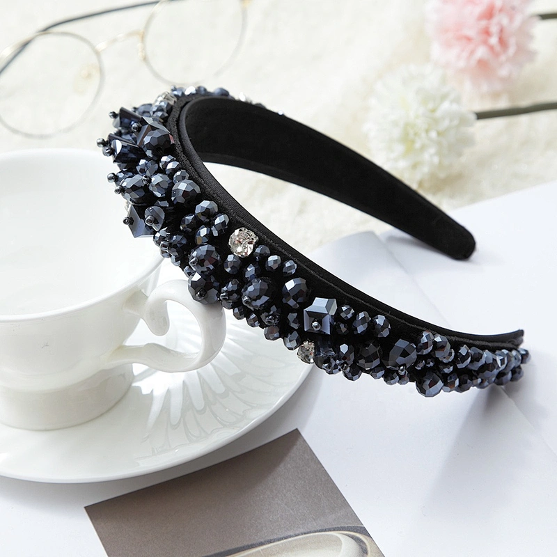 wholesale bling bling glitter rhinestone bead headband pressure lady temperament Korea hair band luxury headbands for women
