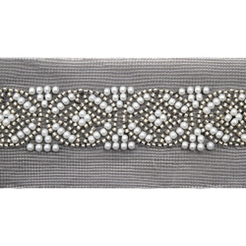 Wholesale Embroidery beaded lace trim 7.1 cm Mesh fabric lace trims beautiful Accessories for dress 3D wedding Designer