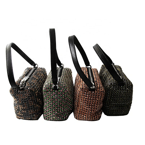 Hot style new American and American evening bag hand bag soft bag diagonal cross party fashion rhinestone