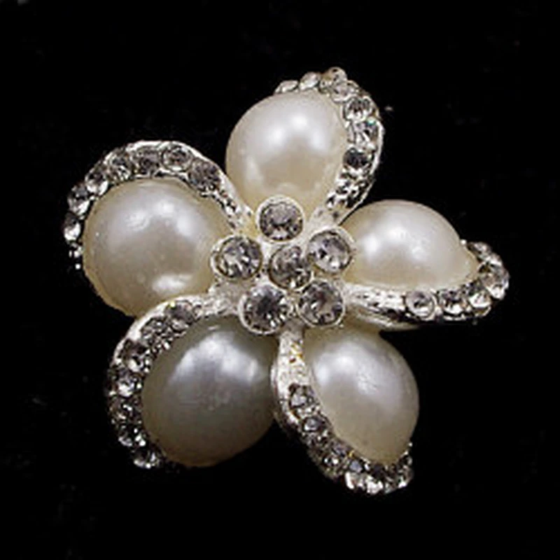 wholesale Kavatar rhinestone pearl button for bridal dress Accessories