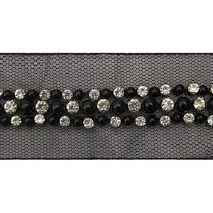 kavatar  wholesale new Handmade Bead lace Embroidered Tulle Trim wedding with Accessories Beads Crystals & Rhinestones