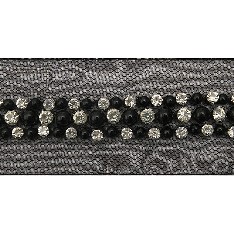 kavatar  wholesale new Handmade Bead lace Embroidered Tulle Trim wedding with Accessories Beads Crystals & Rhinestones