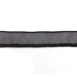 Wholesale Chain lace trim black beaded 1.1 cm Sew-On lace trim Polyester net mesh Lace trimmings for clothes  Accessories