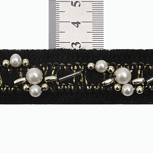 kavatar  wholesale new Handmade Bead lace Embroidered Tulle Trim wedding with Accessories Beads Crystals & Rhinestones
