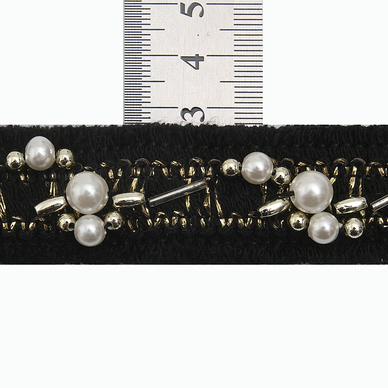 kavatar  wholesale new Handmade Bead lace Embroidered Tulle Trim wedding with Accessories Beads Crystals & Rhinestones