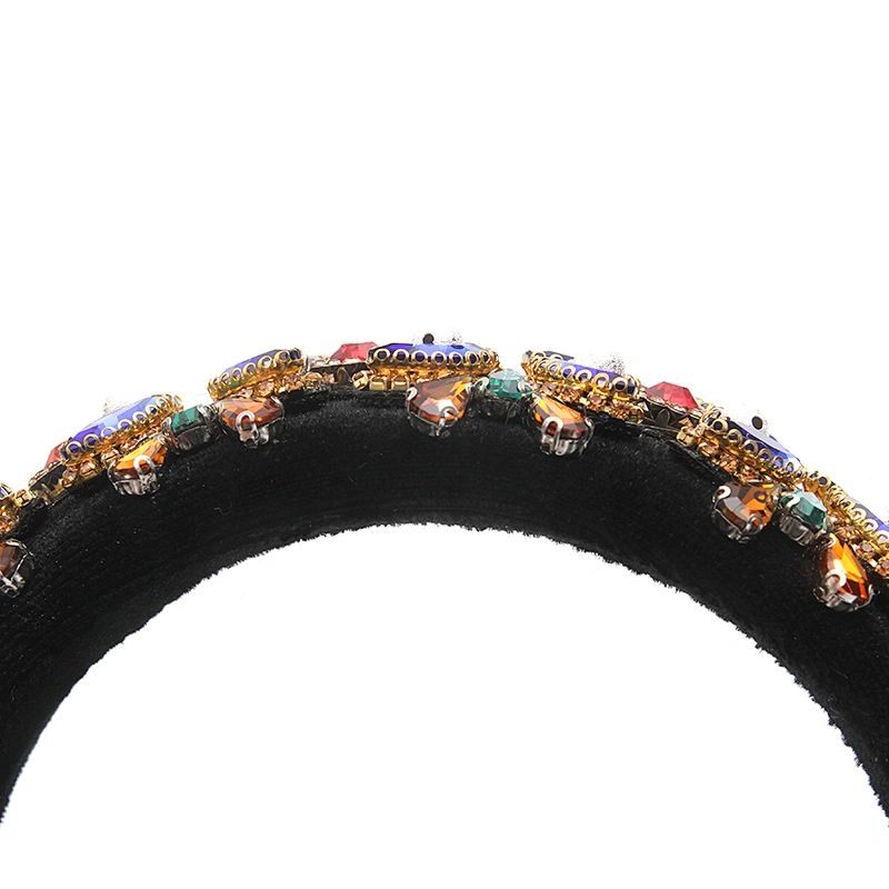 wholesale Hair Decoration Velour Crystal And Rhinestone Cup chain Decorated hair accessories Hairbands WOMEN HEADBAND