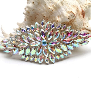 Christmas Cherry Flower Decorative Sew on Rhinestone Beaded Patches Wholesale patches for clothing
