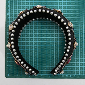 wholesale Hair Decoration Velour Crystal And Rhinestone Cup chain Decorated hair accessories Hairbands WOMEN HEADBAND