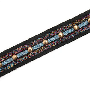 Copper Studs beaded ribbon trim fabric diy handmade costume dress sewing Design Rivets Trims