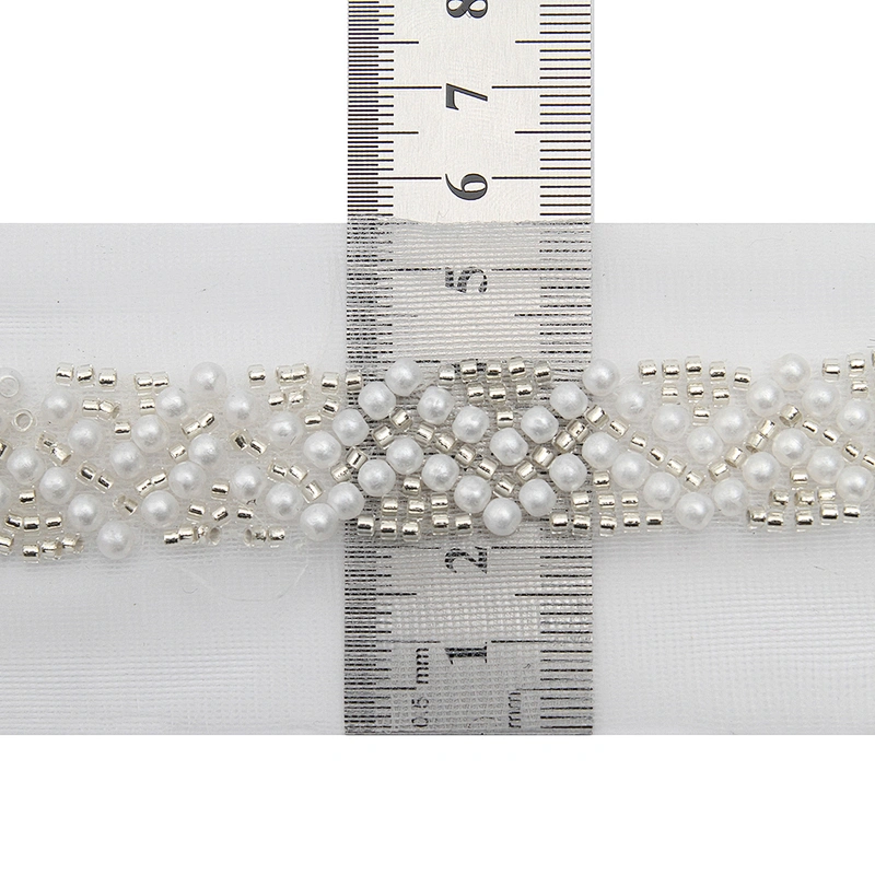 Wholesale Embroidery beaded lace trim 5 cm Mesh fabric lace trims beautiful Accessories for dress 3D wedding Designer