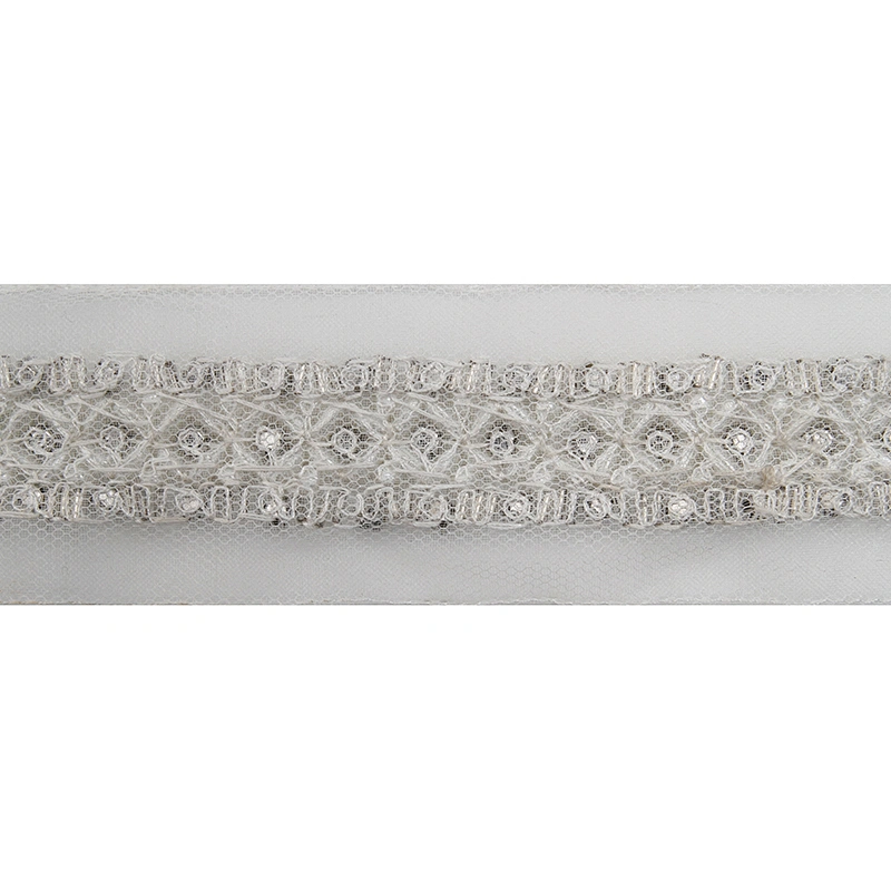 kavatar  wholesale new Handmade Bead lace Embroidered Tulle Trim wedding with Accessories Beads Rhinestones