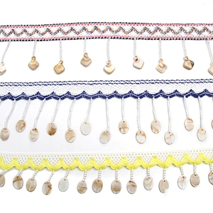 Wholesale tassels lace trim for garment rhinestone Pearl fringe tassel trimming  jute tassel trim