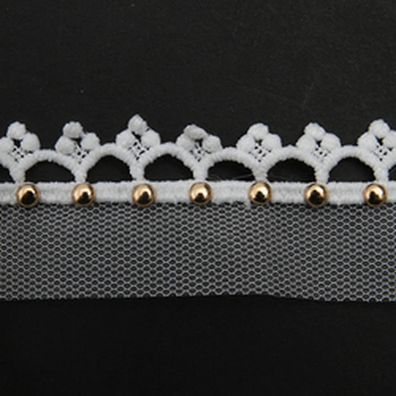 Wholesale 3cm Size Studs trim ribbon diy handmade costume dress sewing bead lace trim Design Rivets Trims
