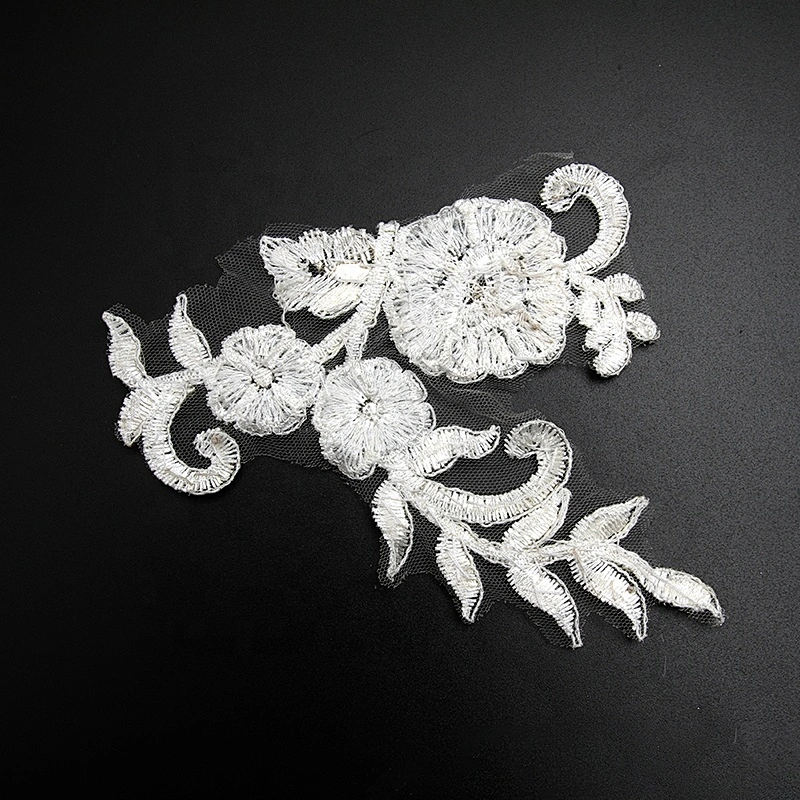 Christmas Cherry Flower Decorative Sew on Rhinestone Beaded Patches Wholesale patches for clothing