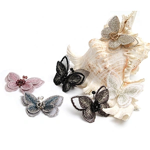Christmas Cherry Flower Decorative Sew on Rhinestone Beaded Patches Wholesale patches for clothing