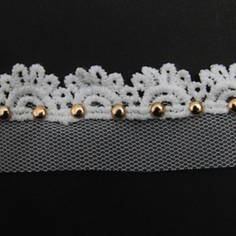 Wholesale 2.8cm Size Studs trim ribbon diy handmade costume dress sewing bead lace trim Design Rivets Trims