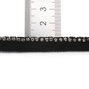 New wholesale Chain lace trim Rhinestone 1.1 cm Sew-On  elastic lace trim Woven Lace trimmings for dresses