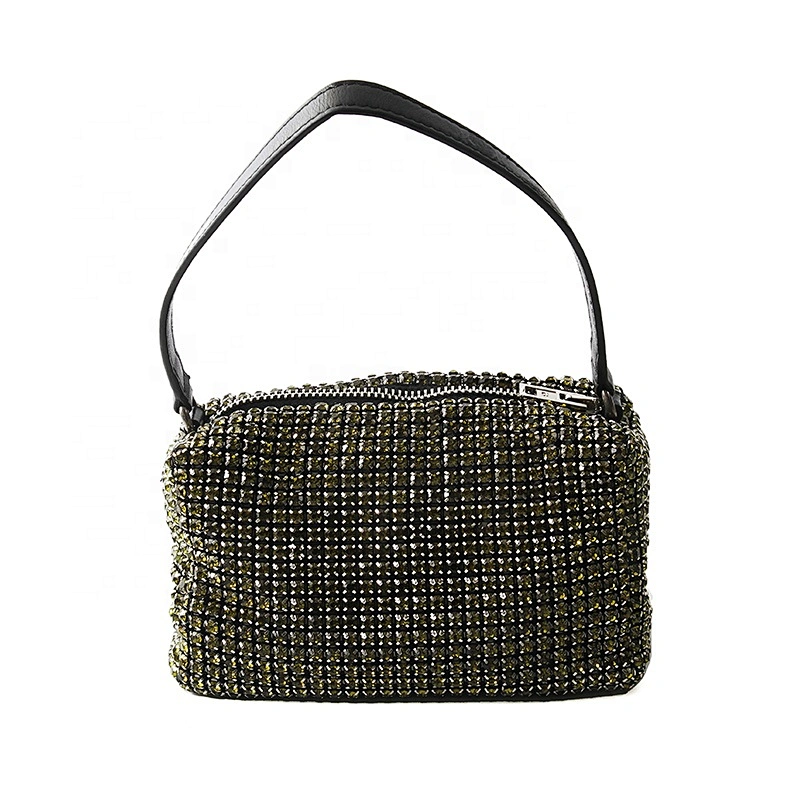 Hot style new American and American evening bag hand bag soft bag diagonal cross party fashion rhinestone