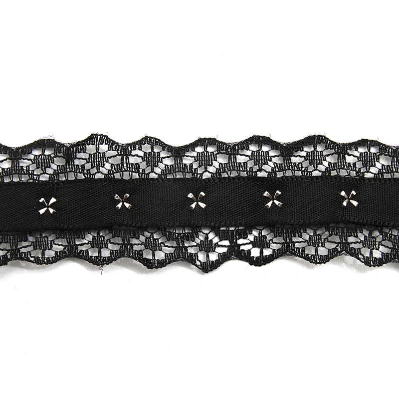 Wholesale 2.8cm Size Studs trim ribbon diy handmade costume dress sewing bead lace trim Design Rivets Trims