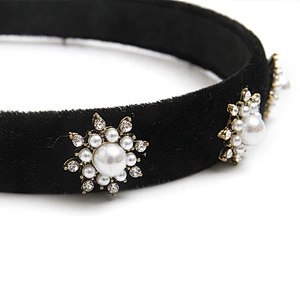 Manufacturers direct European and American style black winter hairband retro street ring hair accessories