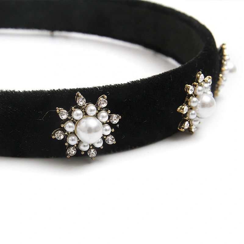 Manufacturers direct European and American style black winter hairband retro street ring hair accessories