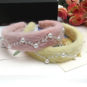 Factory sells colorful hair plush tie elastic creative fluffy fashion hair hoop birthday hairband Cute headband fur headband