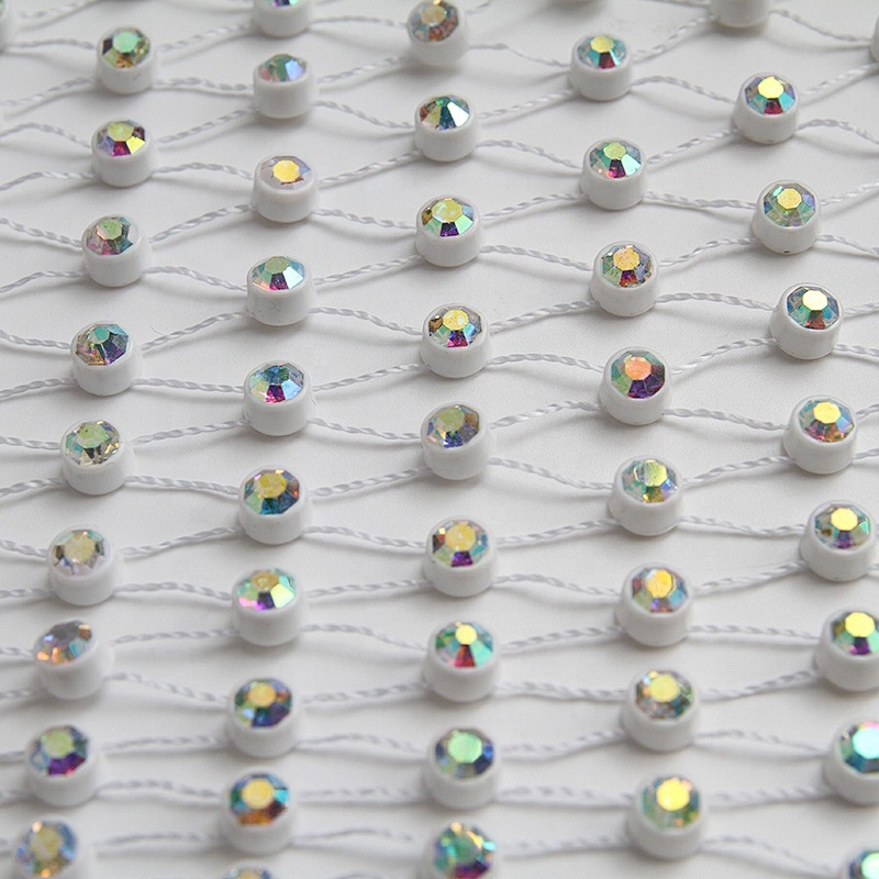wholesale fashion Bling Hot Fix Rhinestone Bead  Mesh Garment Trim Roll For Women Dress Clothes Fabric for dress