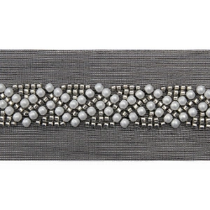 Wholesale Embroidery beaded lace trim 5 cm Mesh fabric lace trims beautiful Accessories for dress 3D wedding Designer