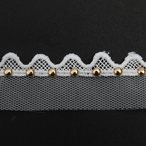 Wholesale 3.7cm Size Studs trim ribbon diy handmade costume dress sewing bead lace trim Design Rivets Trims