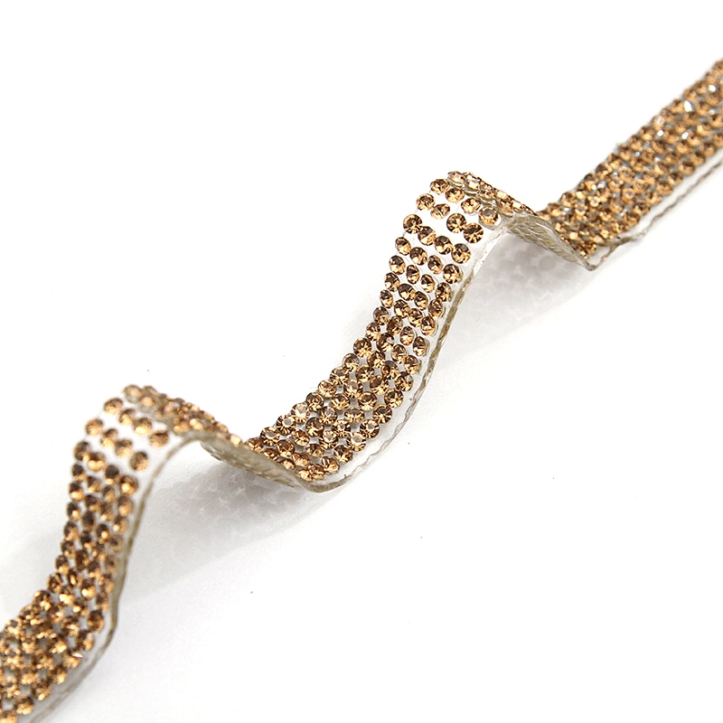 wholesale hot fix tape with rhinestone hot fix trimming chain glitter trim for DIY garment dresses Accessories