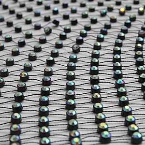 Kavatar pearl and rhinestone mesh trimming  rhinestone mesh sheet Fabric wholesale crystal rhinestone mesh