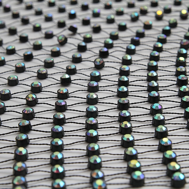 Kavatar pearl and rhinestone mesh trimming  rhinestone mesh sheet Fabric wholesale crystal rhinestone mesh