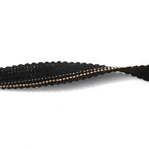 New wholesale Chain lace trim beaded 1.5 cm Sew-On  elastic lace trim Woven stretch lace trimmings for dresses